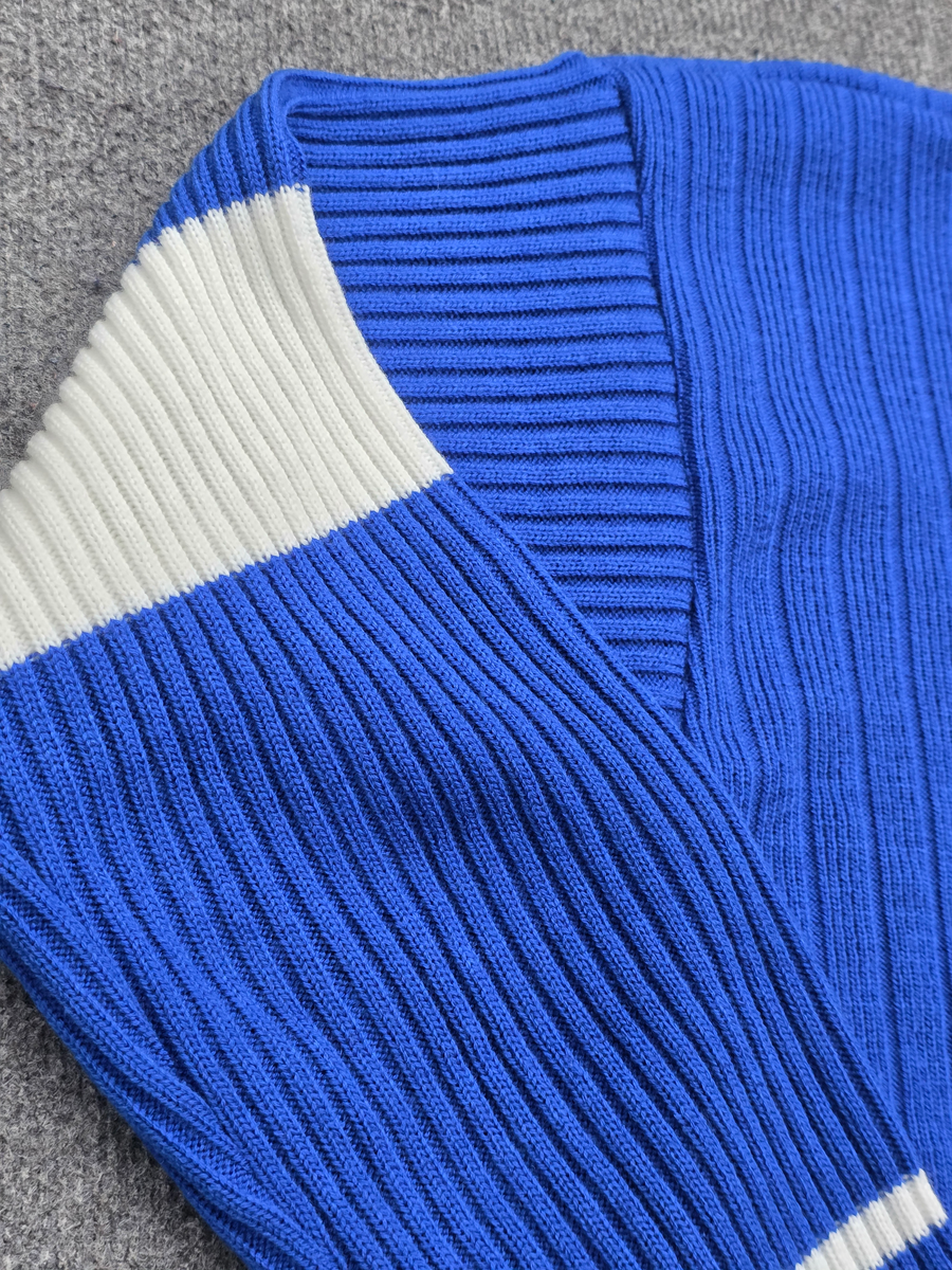 Zeta Phi Beta Royal Cardigan with White Stripes on sleeve with Embroidery