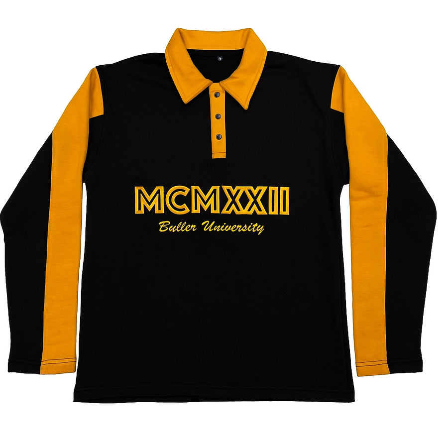 Black & Gold Polo Shirt, Vintage Collegiate Shirt