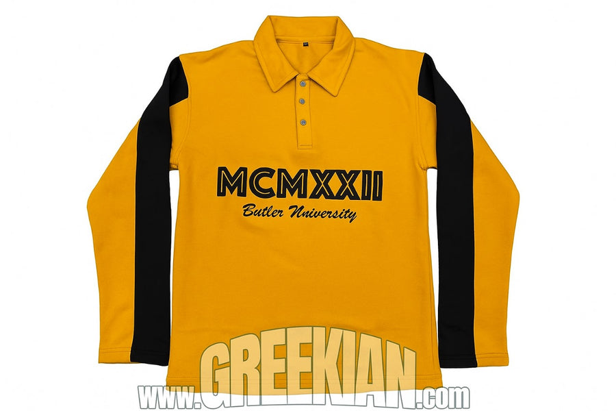 Gold & Black Polo Shirt, Vintage Collegiate Shirt