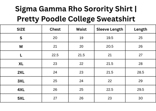 Sigma Gamma Rho Sorority Shirt | Pretty Poodle College Sweatshirte | Black cotton fleece sweatshirt