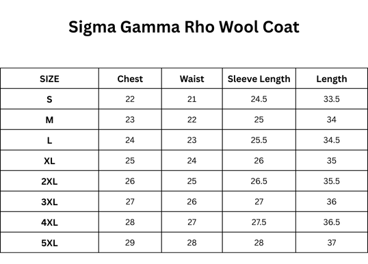 Sigma Gamma Rho Wool Coat