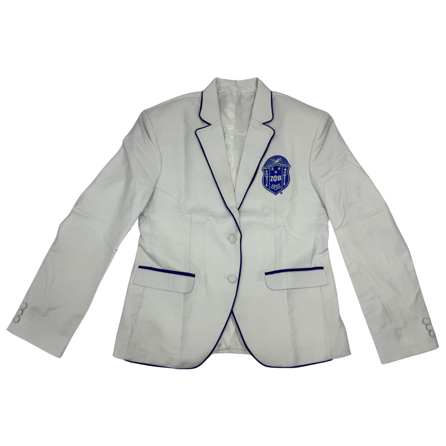 Zeta Phi Beta Rowing Business Blazer, ZPB  Blue Piping & Crest Blazer