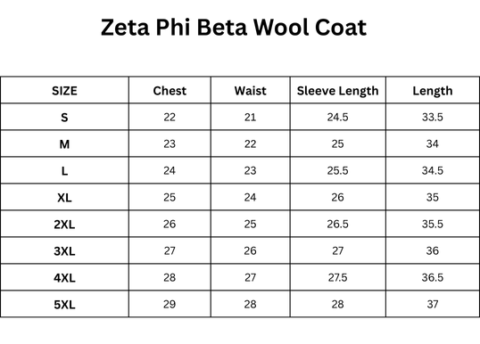 Zeta Phi Beta Wool Coat