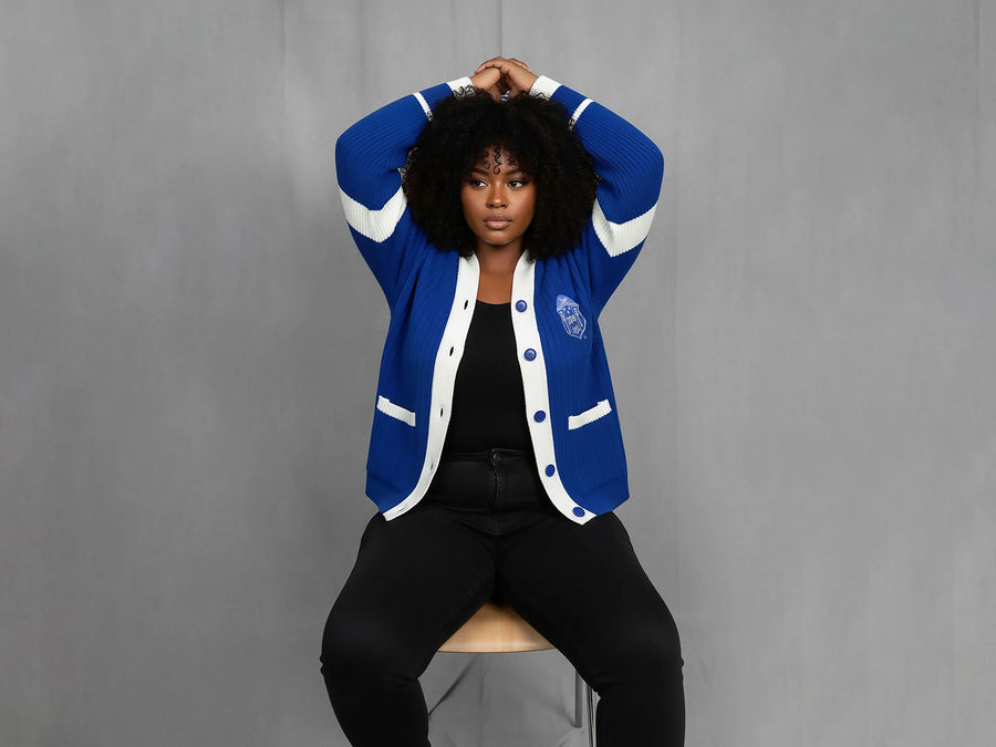 Zeta Phi Beta Striped Knitted Cardigan Sweater – Greekian