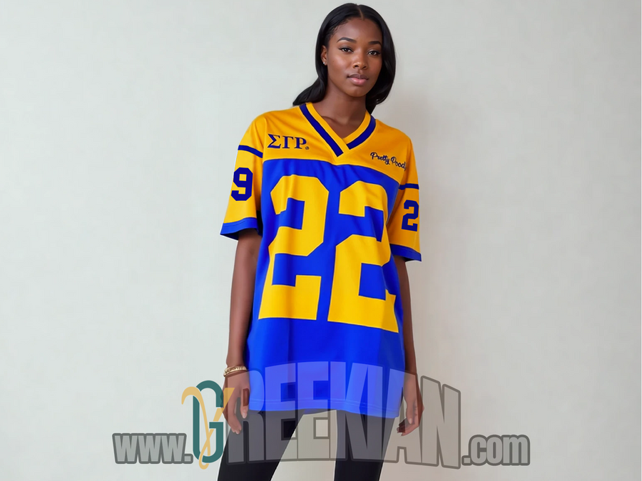 Sigma Gamma Rho Split Color Football Jersey
