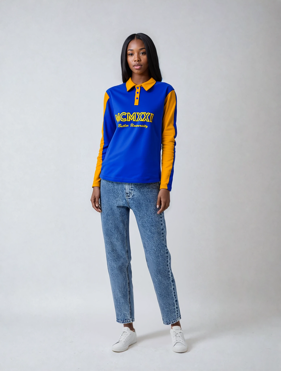 Sigma Gamma Rho Racer Pullover| Embroided Polo Long Sleeve Shirt