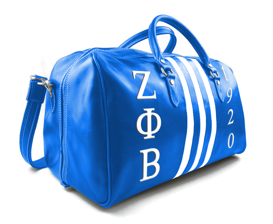 Zeta Phi Beta Striped Varsity Duffel Bag

