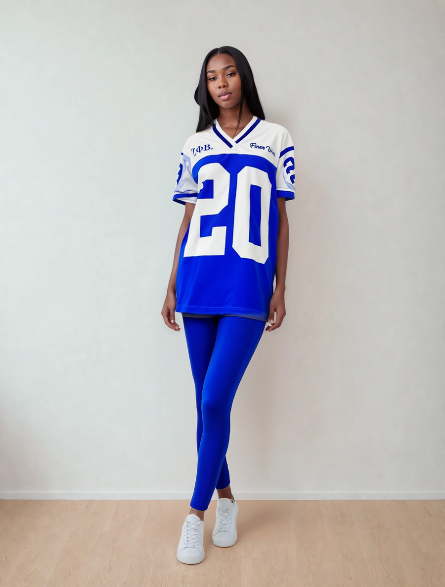 Zeta Phi Beta Football Jersey Shirt | ZPB Football Team Shirte V‑Neck Dresse Spor T‑Shirt