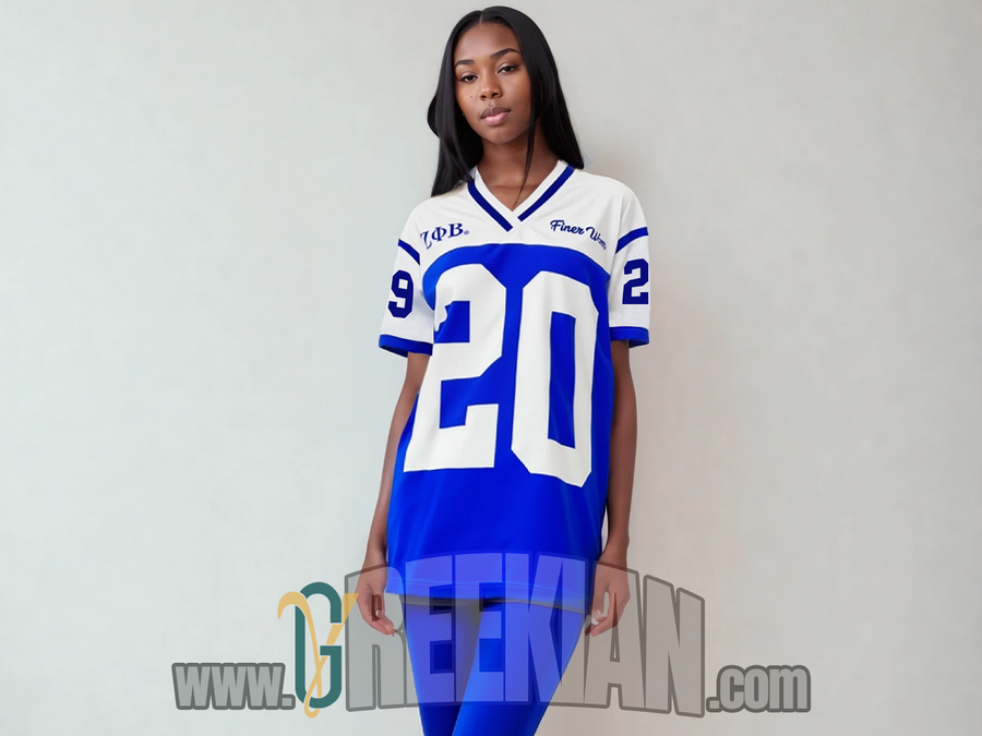 Zeta Phi Beta Football Jersey Shirt | ZPB Football Team Shirte V‑Neck Dresse Spor T‑Shirt